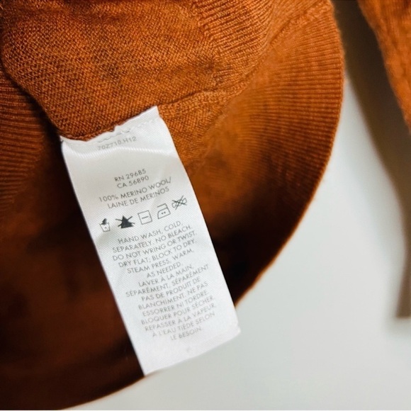 Pendleton Rust Orange 1/4 Zip Merino Wool Sweater Medium - Picture 6 of 8